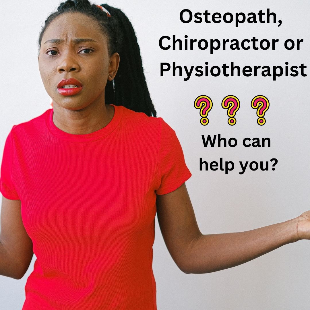 woman asking osteopath chiropractor or physiotherapist